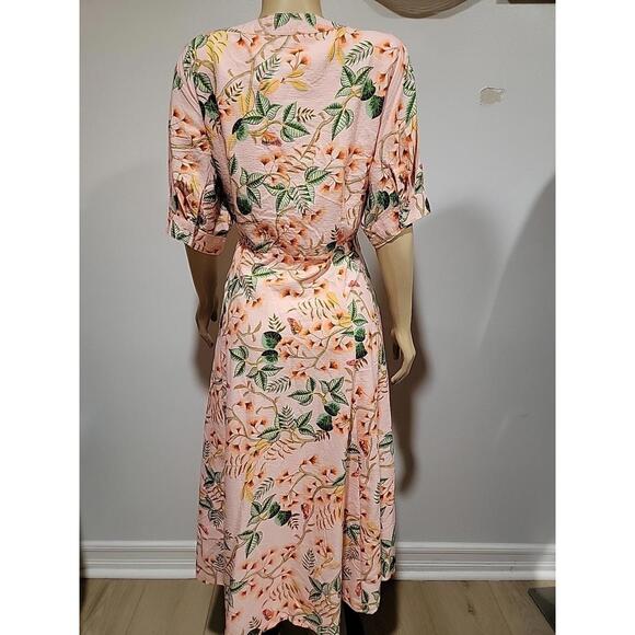 LOFT Sugar Peach Leafed Dobby Size 14 Women's Shirtdress NWT (SASH MISSING) #CC - Picture 11 of 12